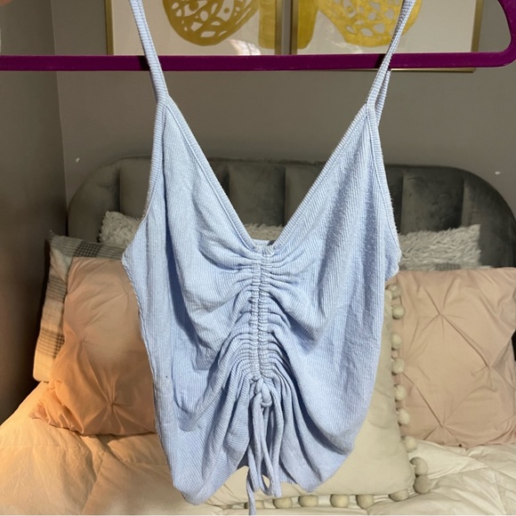 MOD On Trend Boutique Drawstring Rib Knit Cami Crop Top - Picture 2 of 9